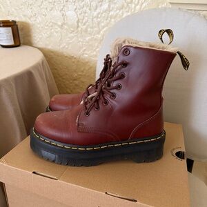 Dr. Martens Jadon Abruzzo Faux Fur Lined Lug Sole Combat Boot